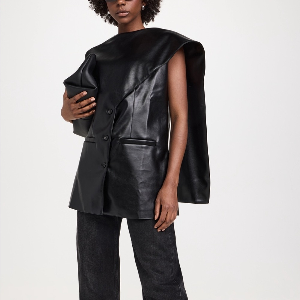 Pixie Market Faux Leather Scarf Top